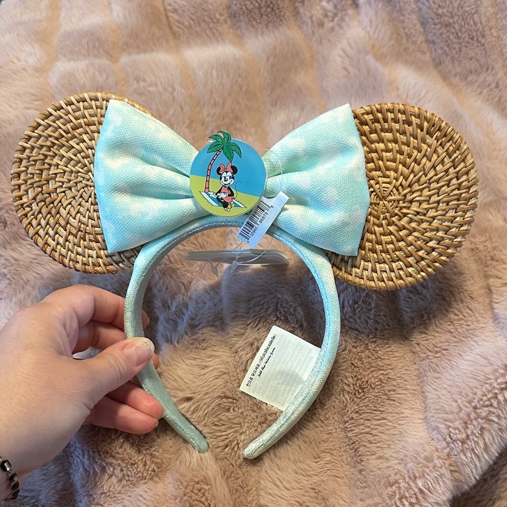Minnie Mouse Woven Ear Headband with Bow
